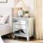 Armoire à miroir 3 argent - 21,5 "x 15,8" 26,8 "rangement multifonctionnel moderne pour la chambre à coucher et le salon