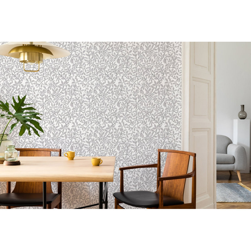 Leaf and Pod - Wallpaper, Graphite, Premium Paper, Non-Pasted