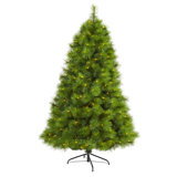 Lighted Artificial Pine Christmas Tree