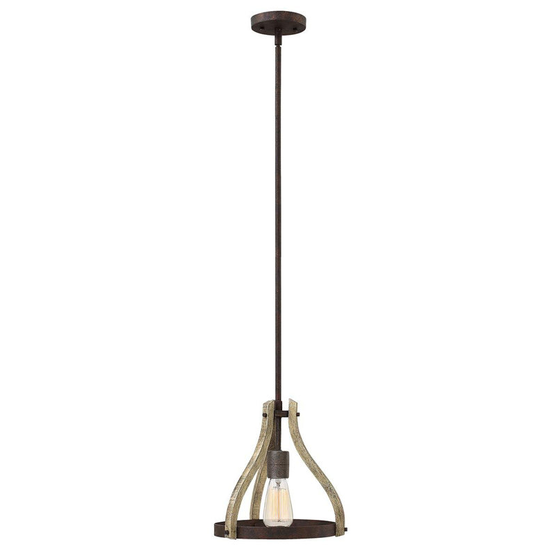 Barnsdale 1 - Light Iron Rust Geometric Pendant