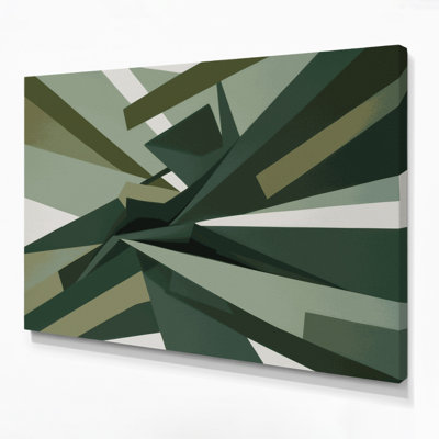 «Geometric Abstraction 30 Green», art mural sur toile