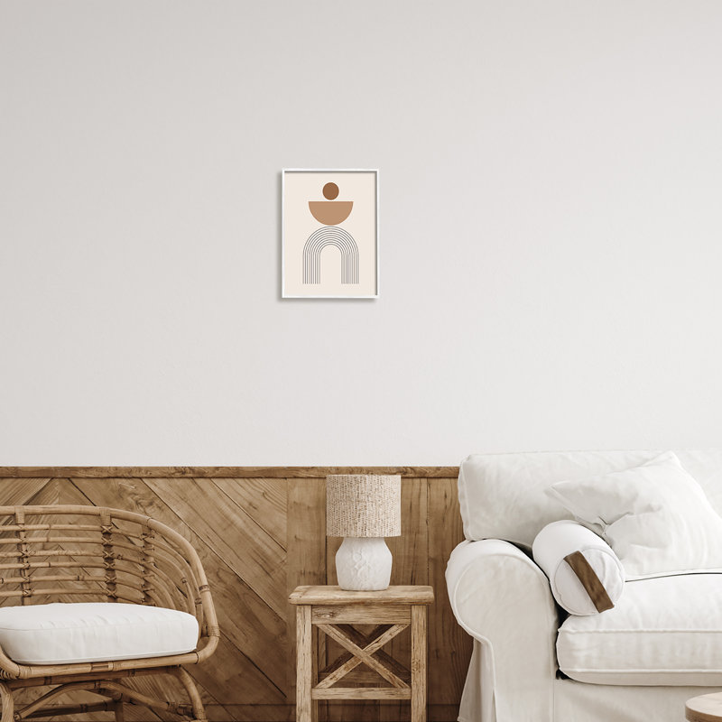 Brun Boho Arch sur bois, impression, Giclée encadrée blanc bord de mer, H 14 po x l 11 po x P 1,5 po