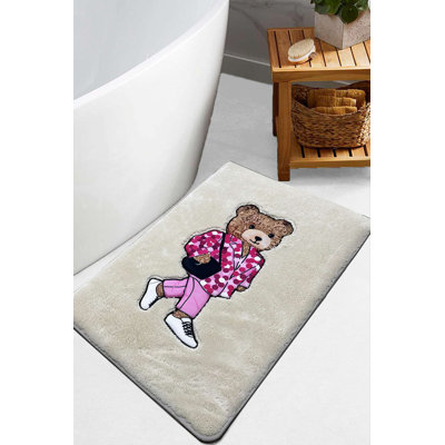 Luxurious Non-Slip Bathmat, Stone Color, 23.6 x 39.4 inches | 100% Polyester, 0.5-0.5 inches Pile Height | Machine Washable, Durable Dot Base, Soft & Comfortable, Perfect for Bathroom Decor & Safety