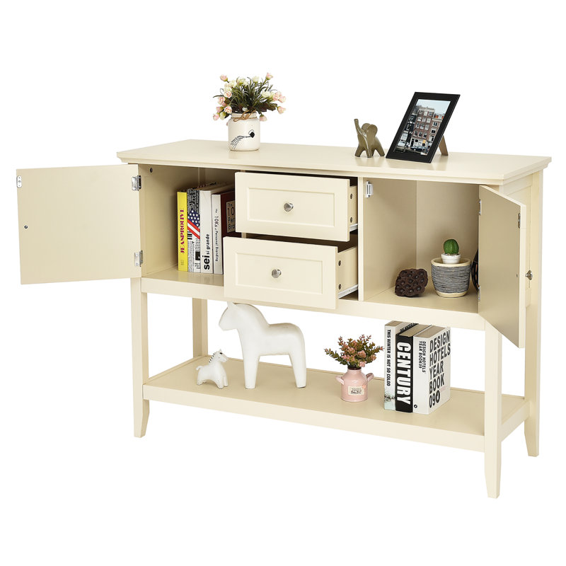 Buffet Red Barrel Studio® avec 2 tiroirs de rangement et 2 armoires, Beige