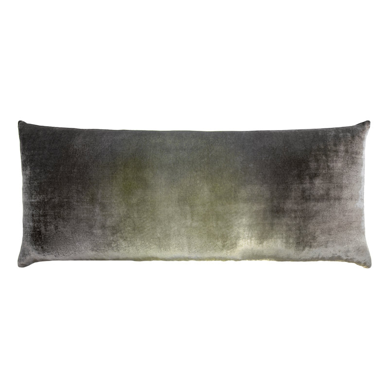 Large Rectangle Velvet Pillow Cover & Insert, Rectangle 16"H x 36"W , Oregano