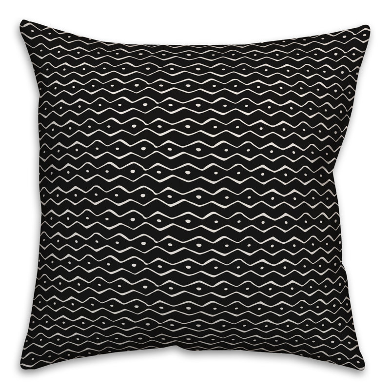  Housse et insert de coussin carré Tally, 16 po x 1 po, Chevron noir 2