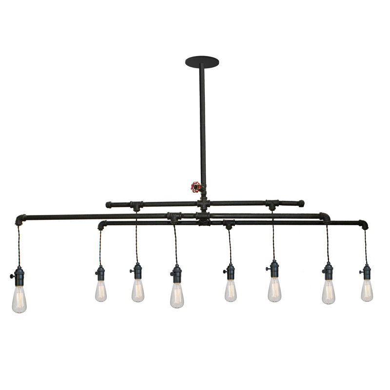 8 - Light Chandelier, 28" H x 51" W x 11" D