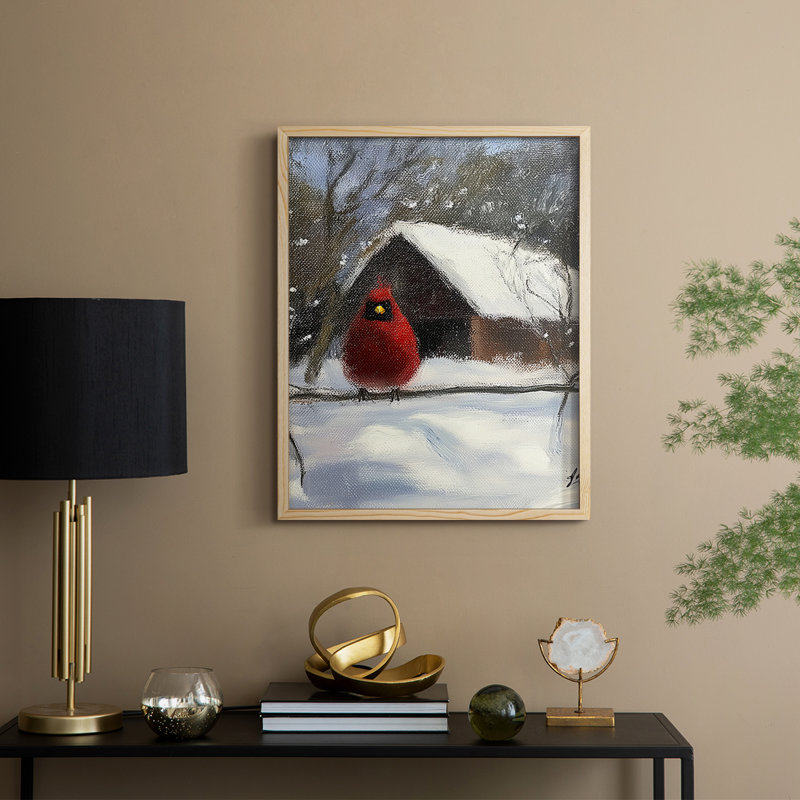 «Christmas Holiday Art CDXLV», reproduction d'art encadrée - bois massif, Naturel, H 15 po x l 12 po