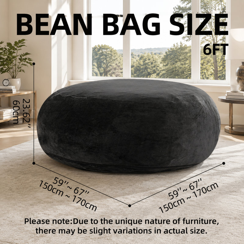Bean Bag Chair, Black