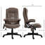 Chaise de bureau - brun foncé, massage vibrant et chauffant à 6 points, inclinable, rembourré, brun réglable avec siège chauffant pour le travail quotidien