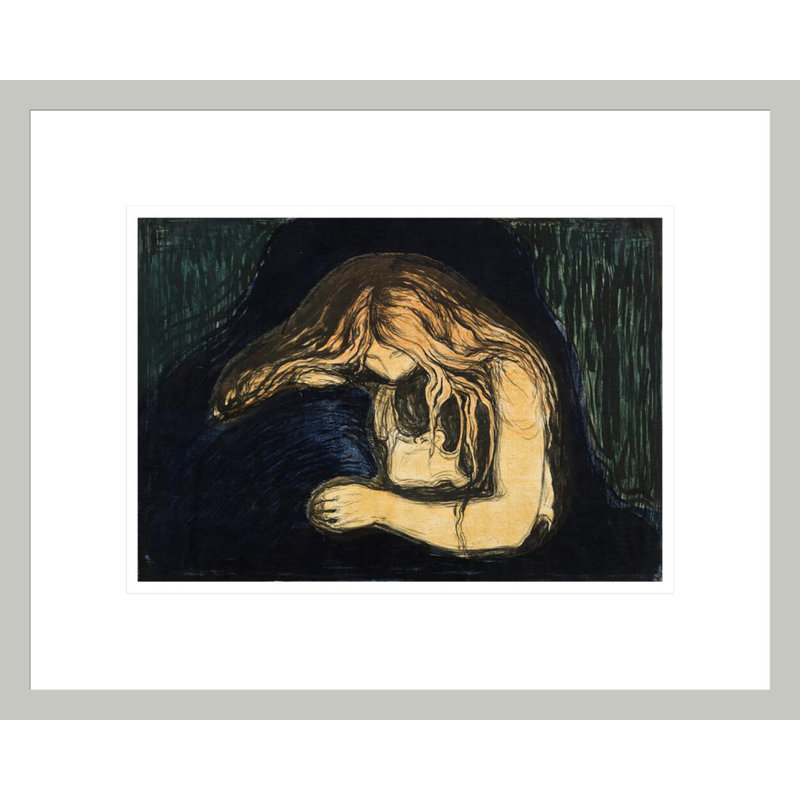 Vampire II by Edvard Munch -Framed Giclee Print, 13.38" H x 16.75" W