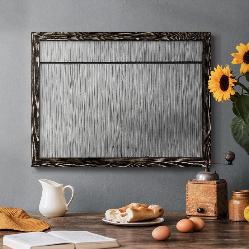 Found Textures I - Toile tendue avec châssis rustique, H 22 po x l 32 po x P 1,5 po, Noir