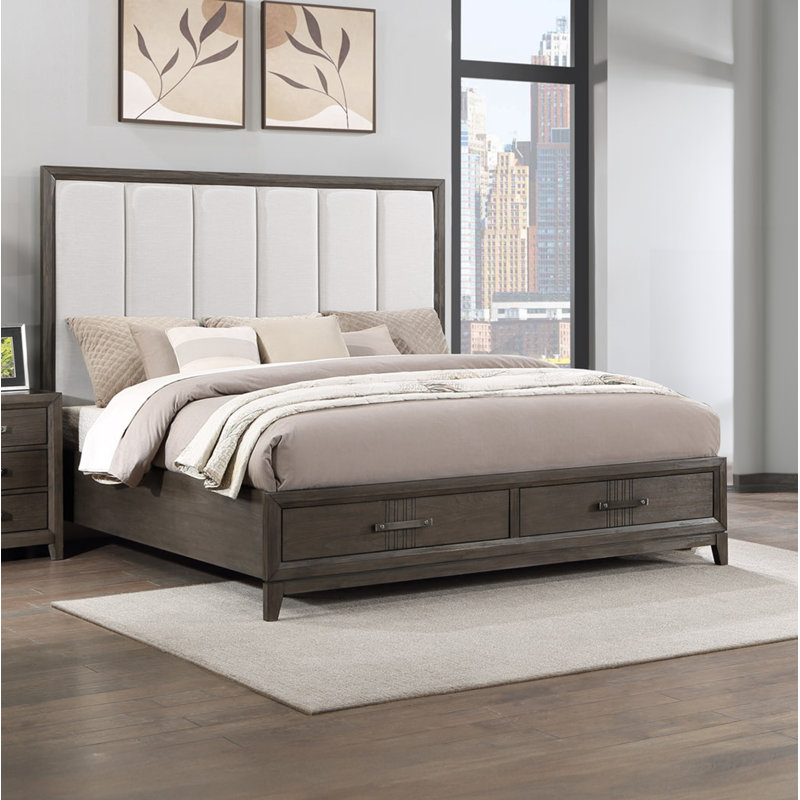 Kawona Upholstered Platform Storage Bed, Queen