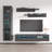 Lineberry 85" Modern Floating Wall Mounted Entertainment Center with 16-Color LED Lighting, High Gloss Finish-1495008908