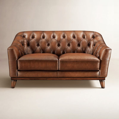 61" Genuine Leather Loveseat