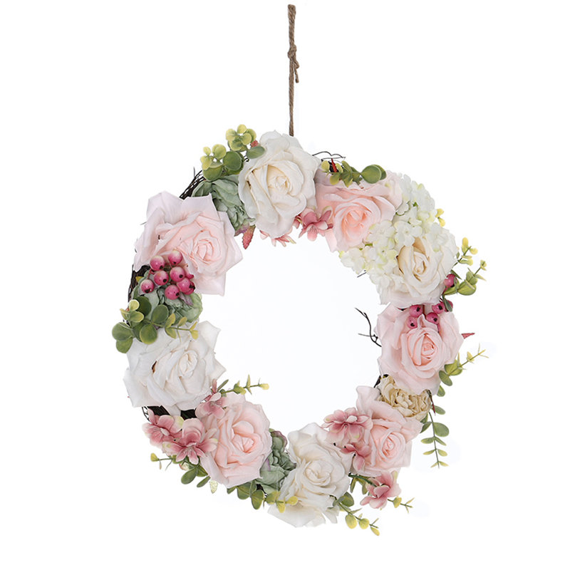 Handcrafted Faux Rose 30cm Wreath