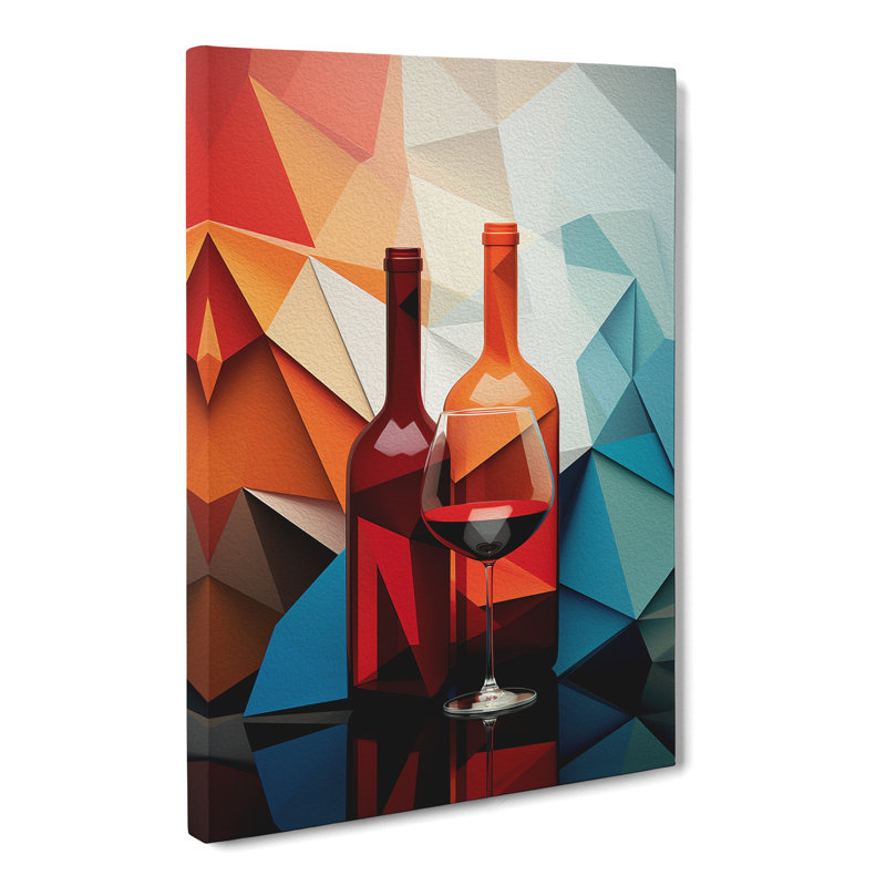Wine Geometric - Wrapped Canvas, 60cm H x 40cm W x 3cm D