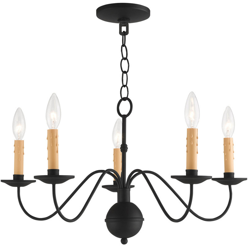 Lustre classique / traditionnel à 5 lumières de style bougie Analysia