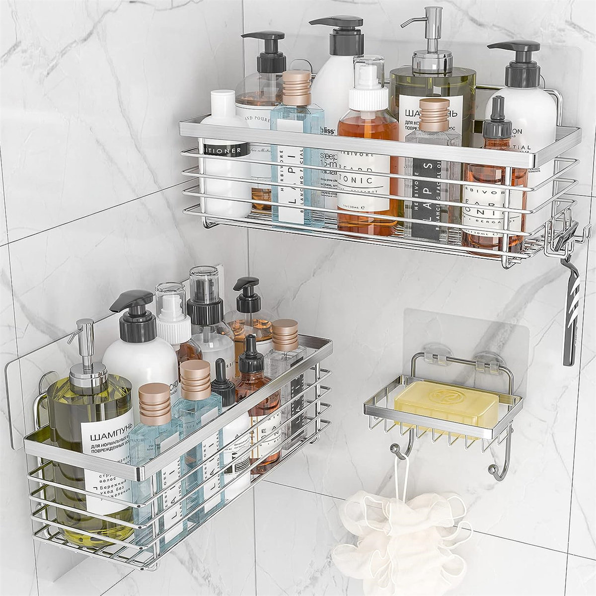 Callula Wall Mounted Stainless Steel Shower Caddy Basket Shelf For