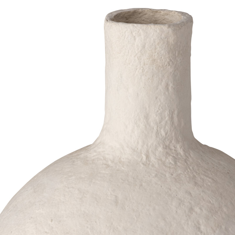 Round Off-White Ceramic Table Vase