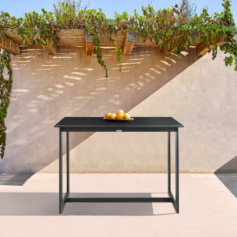 Deborah Rectangular Metal Outdoor Dining Table , 59'' in. W 31.5'' in. D