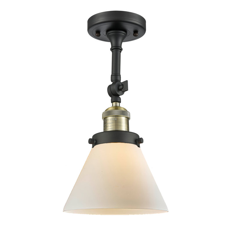 Éclairage de meuble-lavabo inclinable 2 lumières Cone, Boîtier blanc mat, Laiton antique noir, Ampoule non incluse