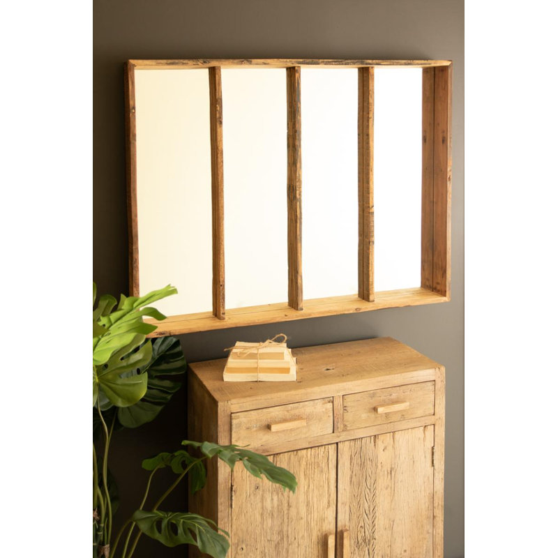 Miroir à quatre panneaux en bois