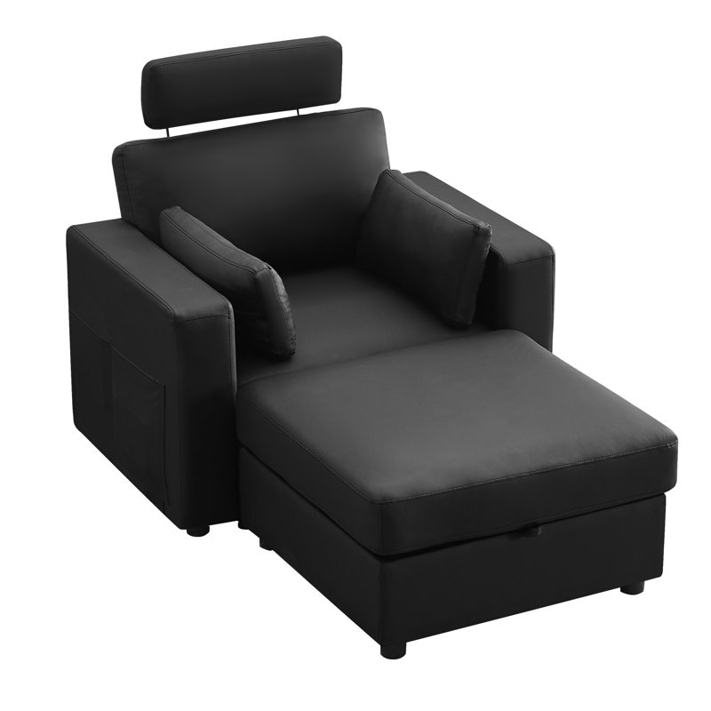 Upholstered Sofa, 1, Black Chenille