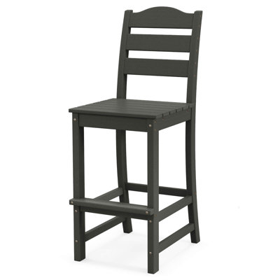 Outdoor Hdpe Bar Stool Patio Tall Chair Backrest Footrest All Weather by Ebern Designs