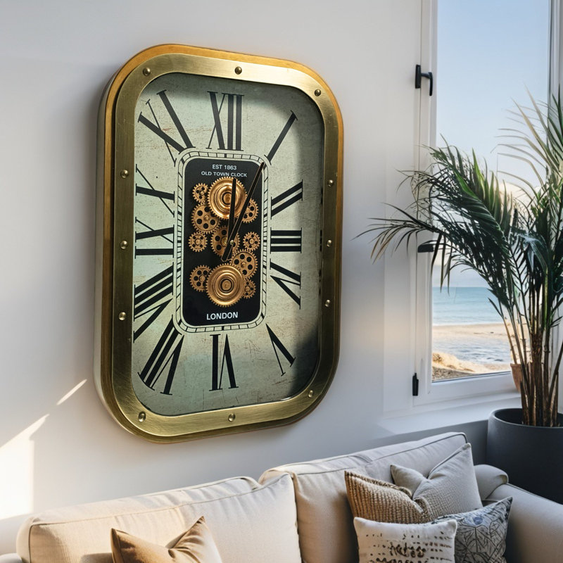 Metal Wall Clock, Silver, Large