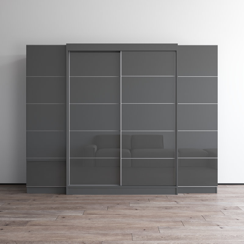 Garde-robe 102,4 po Aria, gris, H 79 po x l 102 po x P 26 po