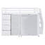 Lit mezzanine blanc avec options de rangement pratiques - garde-robes, tiroirs, compartiments pour une taille plus efficace dans une chambre à coucher moderne