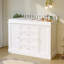 Grande table à langer blanche de 47,2 po avec 2 armoires et 4 tiroirs-1689730883