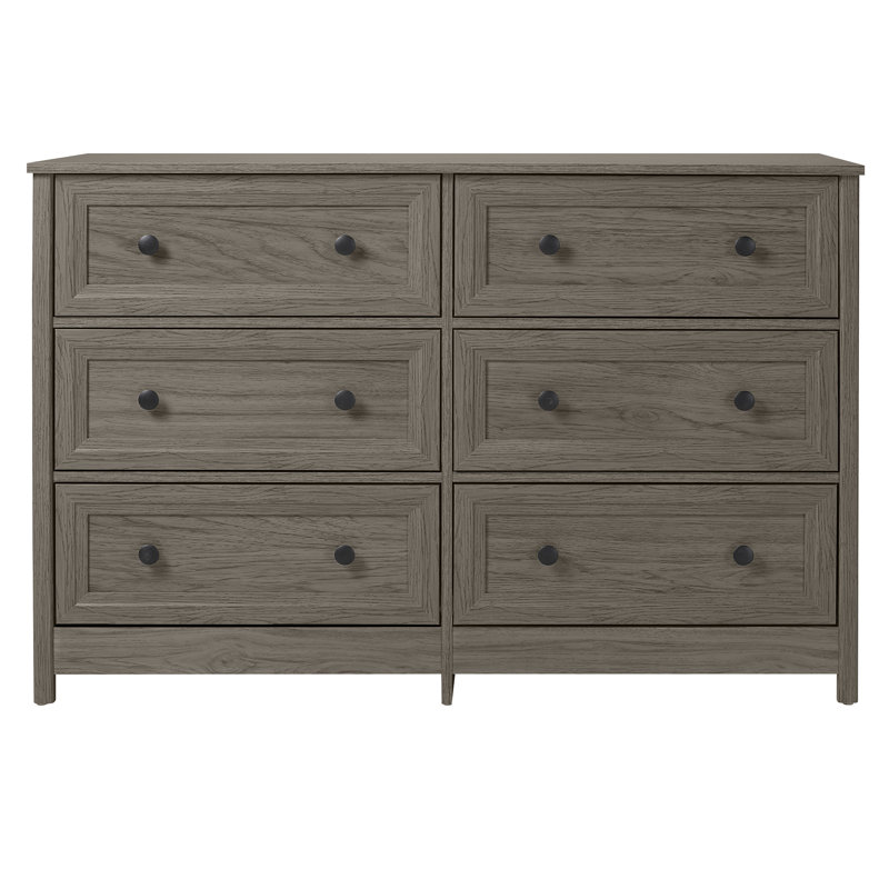 Commode double l 6 tiroirs Lindberg, Gris ardoise