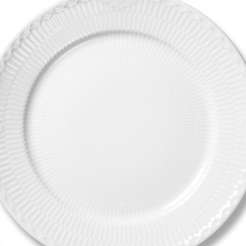 White Fluted Half Lace Royal Copenhagen 8.66" Salad or Dessert Plate