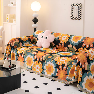 Anti-Slip Cotton Gauze Sofa Cover, One-Piece Design