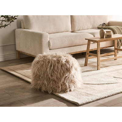 70cm Wide Round Solid Colour Pouffe Ottoman