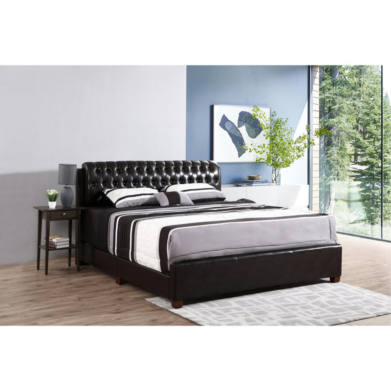 Marilla Vegan Leather Standard Bed, King, White