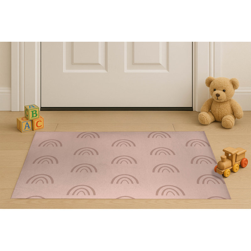 Paillasson Plain Bows Match, Rose, L 72 po x L 48 po