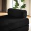 Canapé d'angle modulaire 2 places en velours côtelé noir, modèle infonuagique sans ossature apparente, pour salon. Multifonctionnel, confortable et prêt à l'emploi, sans montage. Parfait pour un appartement et une chambre d'amis.