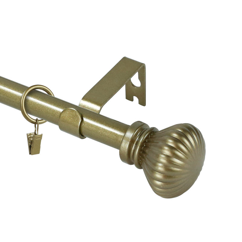 Tringle à rideaux simple réglable Plascencia, H 0,625 po x l 84 po x P 0,625 po, Or antique
