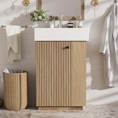 Meuble-lavabo compact avec lavabo en céramique