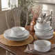 over&back Rimmed 12-Piece Semi Hand-Finished Stoneware Dinnerware Set, Service for 4