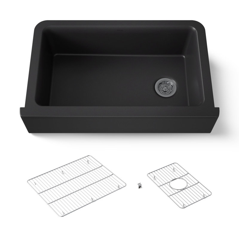 Cairn® Undermount Single-Bowl Farmhouse Kitchen Sink, Black