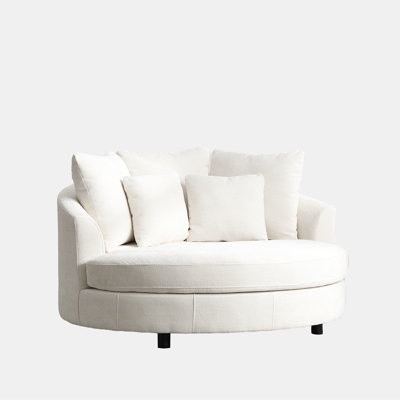 Slipcovered Oversized Round Indoor Chaise Lounge