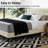 Upholstered Bed Frame With Wing Back Headboard – Light Beige-1887879343-1887879336