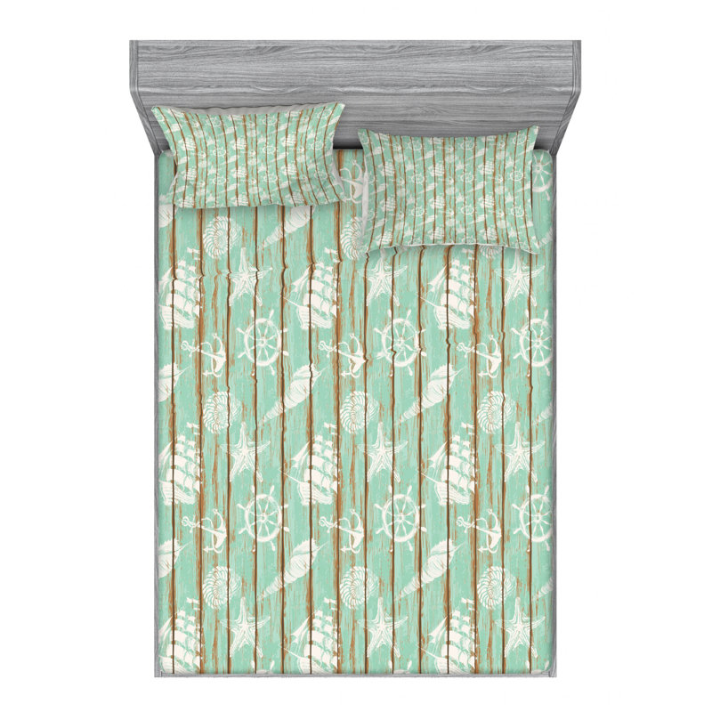 Microfiber Striped Sheet Set, Queen Sheet Set with Fitted Sheet