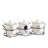 Ceramic Spice & Sugar Jars, With Lids Spoons And Shelf,Porcelain Condiment Kitchen Jar Spice Container Set, 230 ML,3 Pcs
