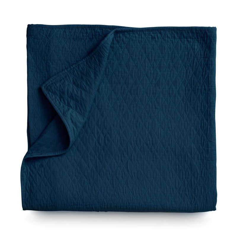 Ensemble de courtepointe réversible 3 pièces Braedon, Bleu marine véritable