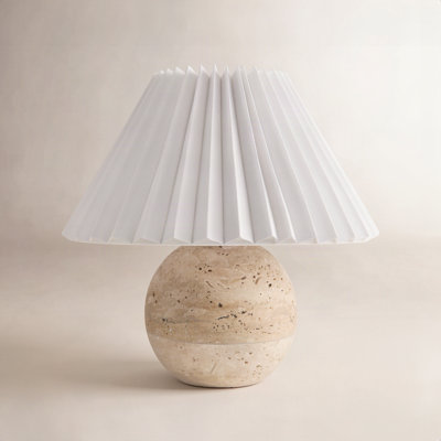Chemise Travertine Table Lamp